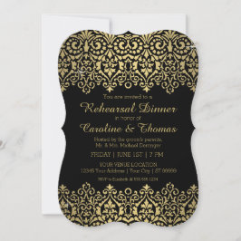Vintage Golden Snöre Elegant Rehearsal Dinner Part Inbjudningar