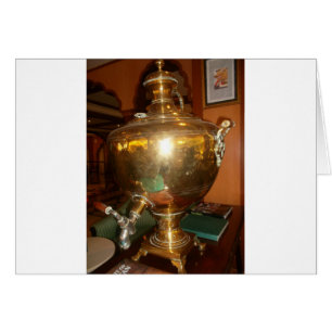 Vintage Golden Tea Pot Wall Art & Print Hälsningskort