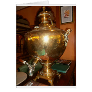 Vintage Golden Tea Pot Wall Art & Print Hälsningskort