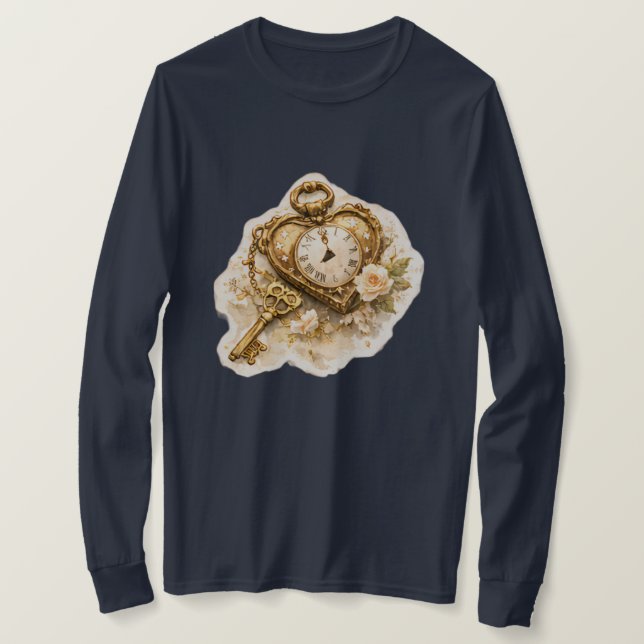 Vintage Golden Time Långärmad T-Shirt (Design framsida)