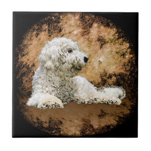 Vintage Goldendoodle Hund Kakelplatta