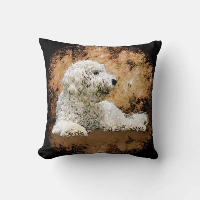 Vintage Goldendoodle Hund Kudde (Framsida)