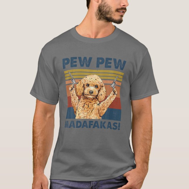 Vintage Goldendoodle Pew Madafakas Funny Crazy T Shirt (Framsida)