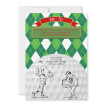 Vintage Golf 50:e födelsedag retro Inbjudan Man