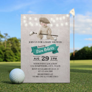 Vintage Golf Boy Sport Theme Baby Shower Inbjudningar