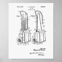 Vintage Golf Cart 1943 Patent Art - White Papper Poster
