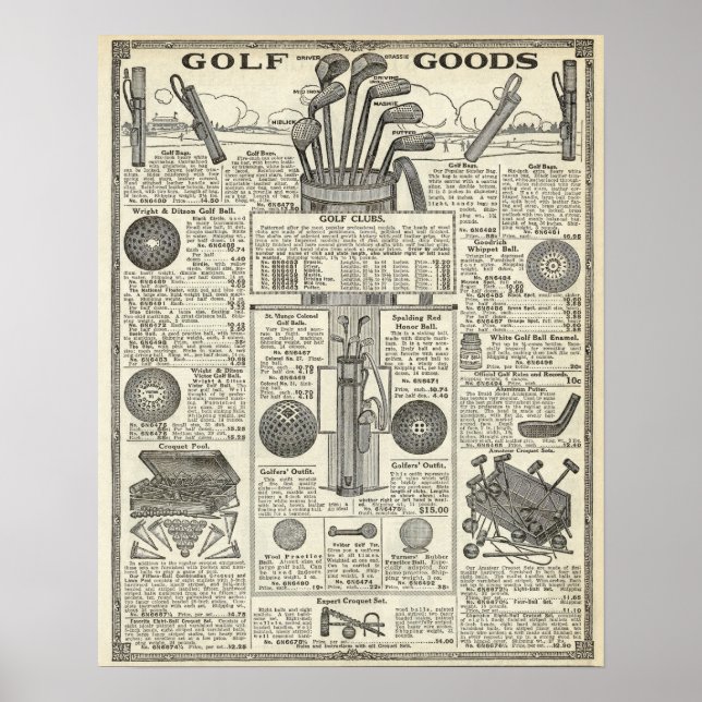 Vintage Golf Catalog Page Poster (Framsidan)
