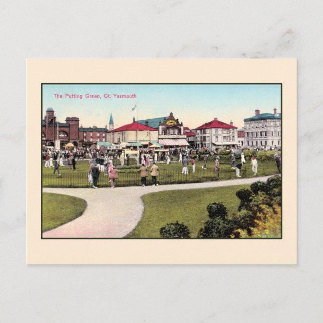 Vintage golf, grönt Underbar Yarmouth Vykort (Framsida)