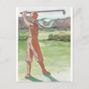 Vintage Golf-hälsningskort Vykort