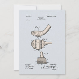 Vintage Golf Klubb Patent Blank Greeting Card