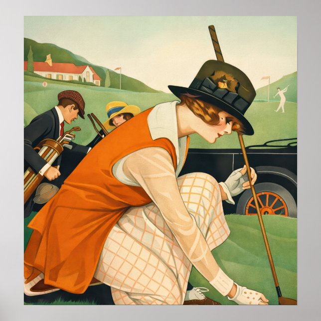 Vintage Golf - Konsttryck Poster (Framsidan)