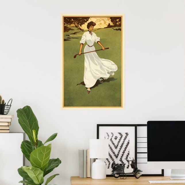 Vintage Golf - Konsttryck Poster (Hemmakontoret)
