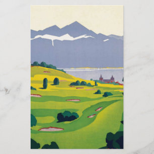 Vintage Golf Lausanne City Sjö Schweiz
