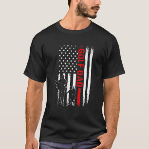 Vintage Golf Pappa Amerikanska Flagga Fars dag T Shirt