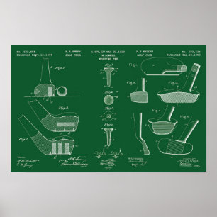 Vintage Golf Patent Poster 2-Gröntars kalkylpanel