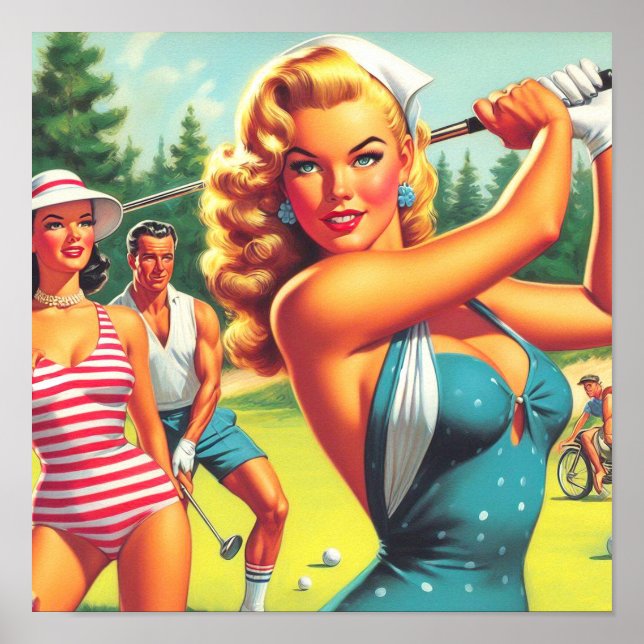 Vintage Golf Pin-up Poster (Framsidan)