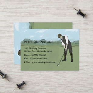 Vintage Golf-spelare, kontaktekort