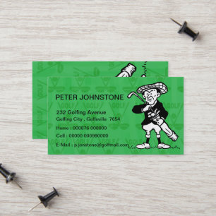 Vintage Golf-spelare, kontaktkort