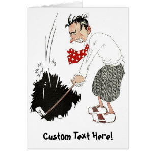 Vintage Golf Sports Humor, Fånig Golfer OBS Kort