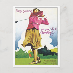 Vintage Golf Tyskland Vykort