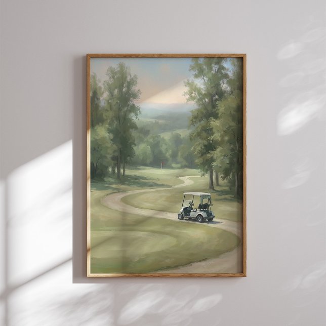 Vintage Golfbanans väggkonst med vagn (Skapare uppladdad)