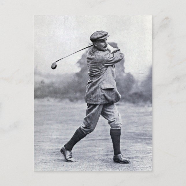 Vintage Golfer: Harry Vardon Vykort (Framsida)