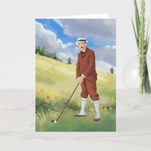 Vintage golfer i obearbetad form kort