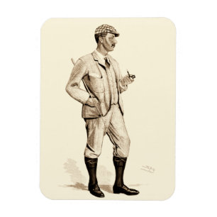 Vintage Golfer med tobaksrök och rötter Magnet