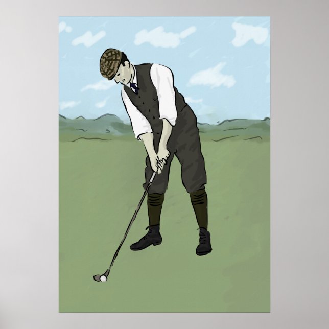 Vintage Golfer V1 Art Poster (Framsidan)