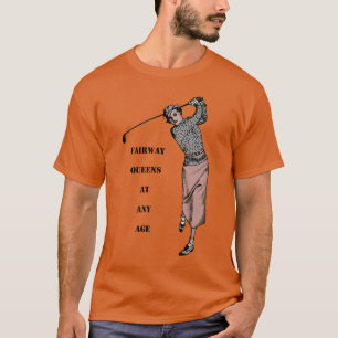 Vintage Golfing Woman Swinging the Golf Klubb URM T Shirt
