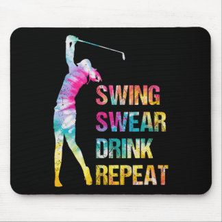 Vintage golfsving svärja drick upprepa kärlek golf musmatta