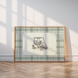 Vintage golftrolleväggkonst poster