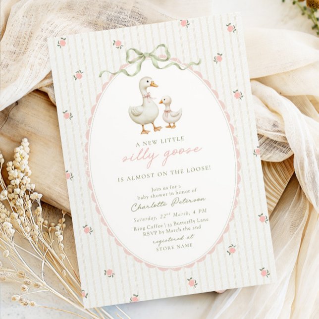 Vintage Goose Baby Shower Invitation Inbjudningar (Skapare uppladdad)