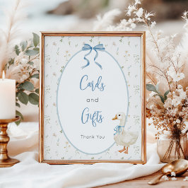 Vintage Goose Baby Shower-kort och gåvor Poster