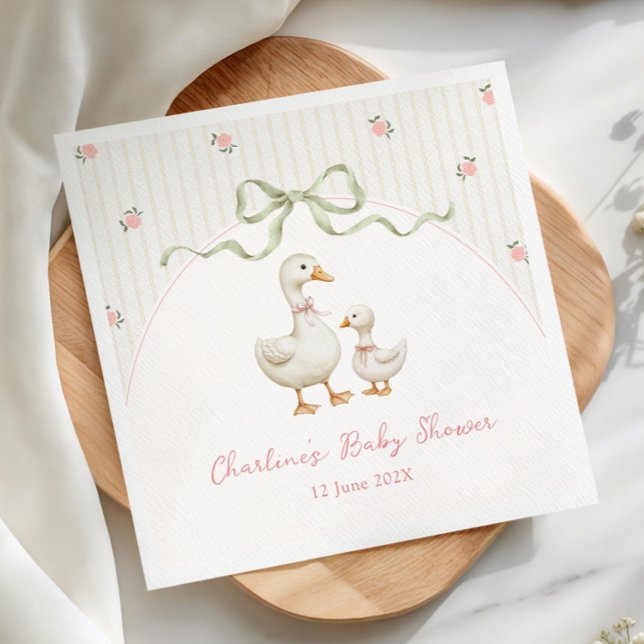 Vintage Goose Baby Shower Pappersservett (Skapare uppladdad)