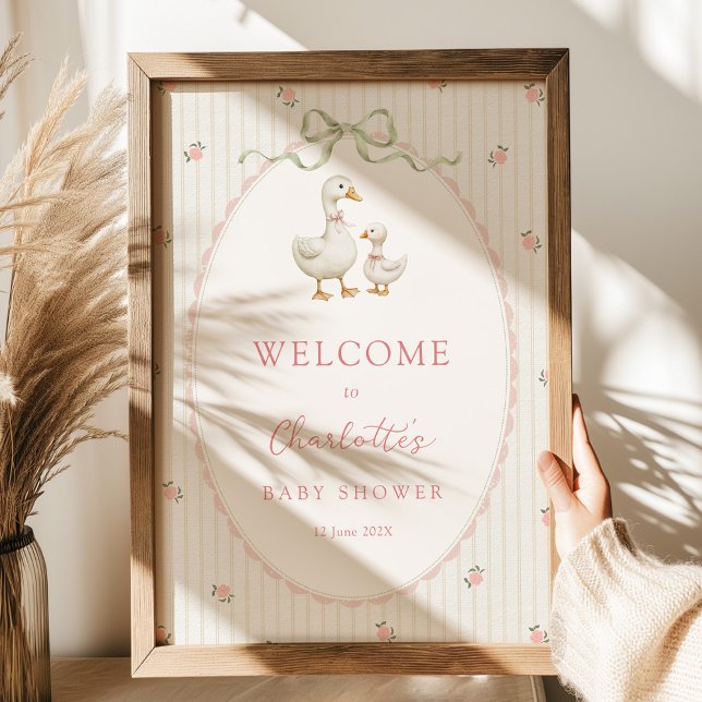 Vintage Goose Baby Shower Welcome Poster (Skapare uppladdad)