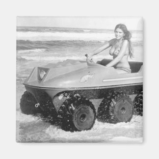 Vintage gör upp bikini-fotomagnet magnet