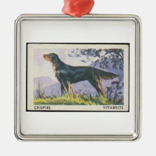 Vintage Gordon Setter-ornament Julgransprydnad Metall