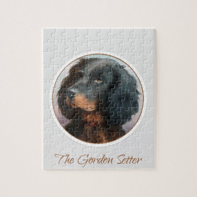 Vintage Gordon Setter Puppy Puzzle Pussel (Vertikal)