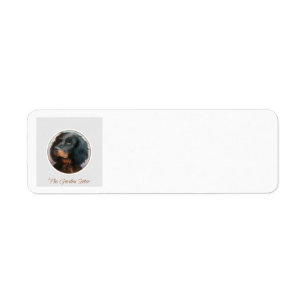 Vintage Gordon Setter Returadress Etikett