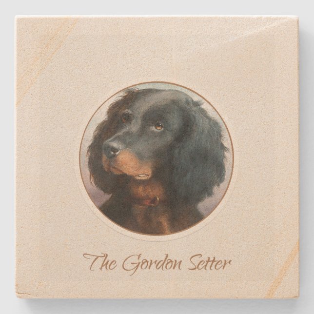 Vintage Gordon Setter Stenunderlägg (Framsidan)