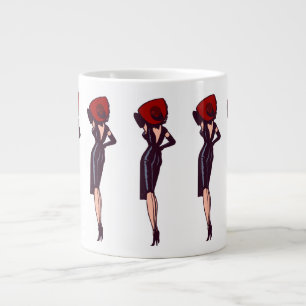 Vintage Gorgous Glamor Girl Retro Pinup Jumbo Mugg