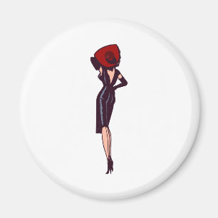 Vintage Gorgous Glamor Girl Retro Pinup Magnet