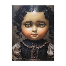 Vintage Goth Doll Postcard - Strange Charm