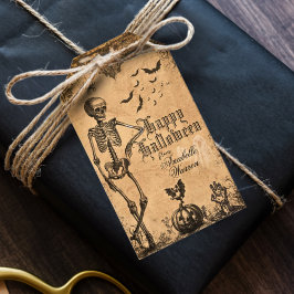 Vintage Goth Halloween Spooky Party Mörk Macabre Presentetikett