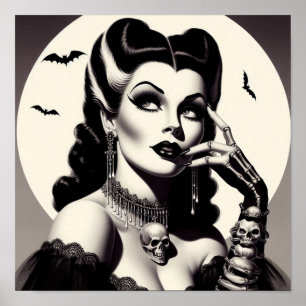 Vintage Goth Pin-up Poster