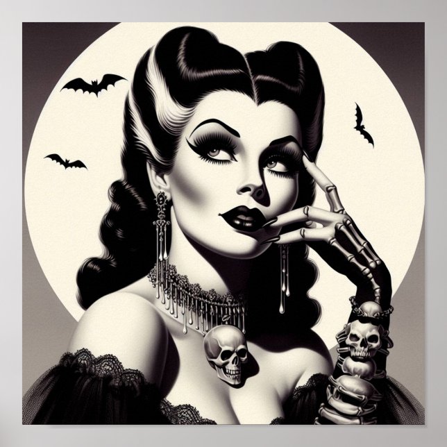 Vintage Goth Pin-up Poster (Framsidan)