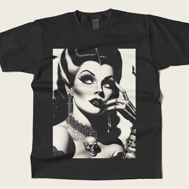 Vintage Goth Pin-up T Shirt (Skapare uppladdad)