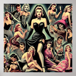 Vintage Goth Pin-UPS Poster