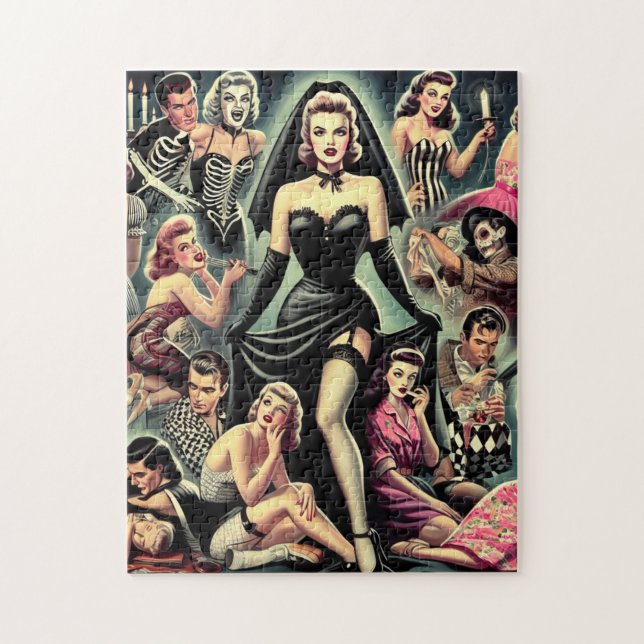 Vintage Goth Pin-UPS Pussel (Vertikal)